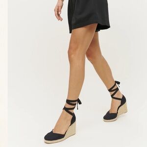 Reformation Camille Lace Up Wedge Espadrille 7 Heels NWOB